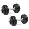 vidaXL 18-częściowy zestaw hantli, 30 kg, żeliwo