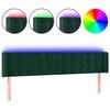 vidaXL Zagł&oacute;wek do ł&oacute;żka z LED, ciemnozielony, 183x16x78/88cm, aksamit