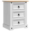 vidaXL Stolik nocny Corona Biały 53 x 39 x 66 cm Lite drewno sosnowe