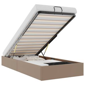 vidaXL Rama ł&oacute;żka otomana bez materaca, cappucino, 100x200cm, ekosk&oacute;ra