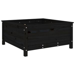 vidaXL Donica ogrodowa, czarna, 82,5x82,5x39 cm, lite drewno sosnowe