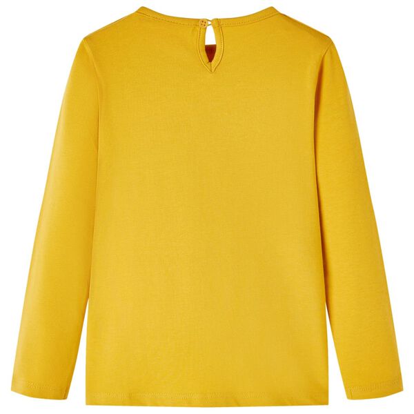 Koszulka dziecięca z długimi rękawami, ciemna ochra, 92