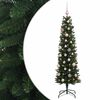 vidaXL Sztuczna wąska choinka z bombkami 120 cm 150 LED Ciepła biel