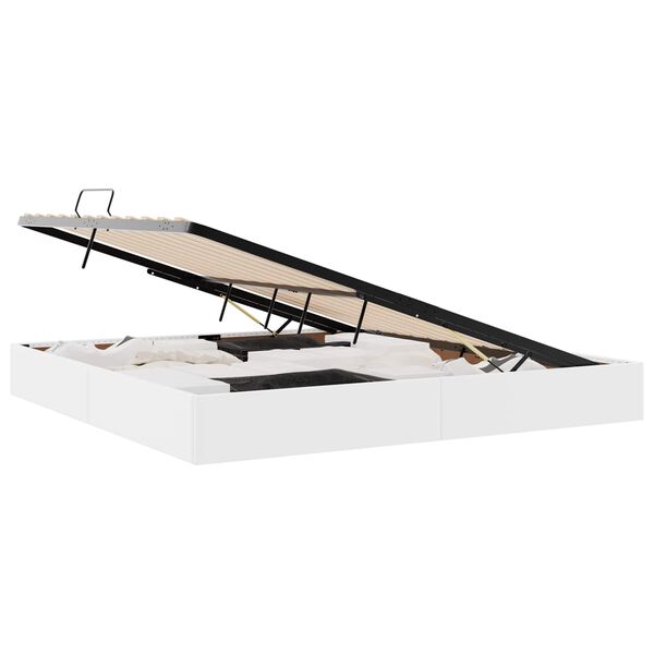 vidaXL Ł&oacute;żko z miejscem do przechowywania Czysta Biała 200 x 200 cm