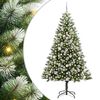 vidaXL Sztuczna Choinka z Zawiasami i Pokryciem Śniegiem 300 LED