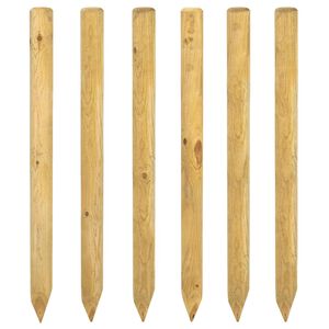 vidaXL Słupki ogrodzeniowe 6 szt. zielony 150 cm Lite drewno sosnowe
