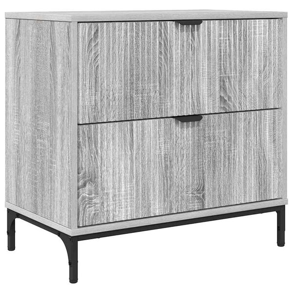 vidaXL Stolik nocny z szufladą Szary dąb sonoma 63.5 x 36 x 61 cm