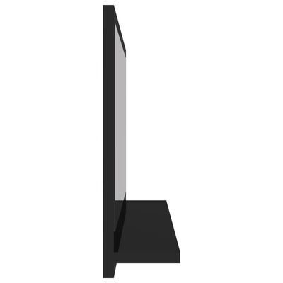 vidaXL Lustro łazienkowe, wysoki połysk, czarne, 60x10,5x37 cm