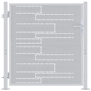 vidaXL Brama ogrodowa Z blokadą Srebrny 85 x 97 cm Stal nierdzewna