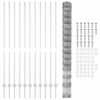 vidaXL Ogrodzenie z słupkiem Srebrny 1,6 x 25 m Stal