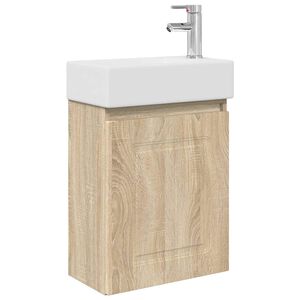 vidaXL Jednostka toaletowa z kranem dąb Sonoma 45,5 x 22,5 x 84 cm