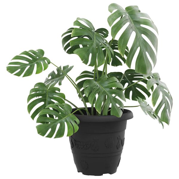 vidaXL Okrągła doniczka na kwiaty 24 pcs Czarny &Oslash; 26 x 21.5 cm