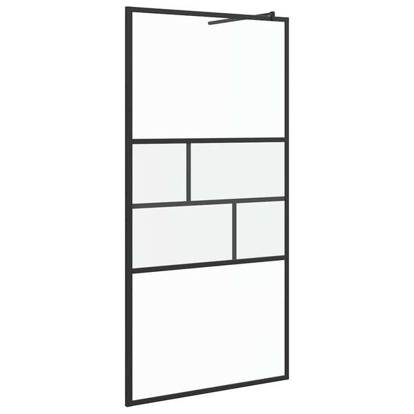 vidaXL Ściana prysznicowa typu walk-in Czarny 80 x 195 x 0.5 cm