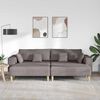 vidaXL Sofa z poduszką 3 pcs Ciemnoszary tkanina