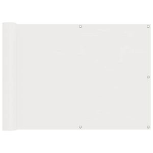 vidaXL Ekran balkonowy Biały 75 x 200 cm Aluminium Oxford powlekany PU