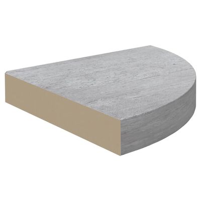 vidaXL Narożna półka ścienna, szarość betonu, 25x25x3,8 cm MDF