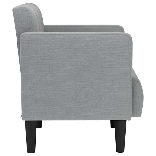 vidaXL Sofa Fotel z Podłokietnikami Jasnoszary 53 cm Tkanina