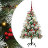 vidaXL Sztuczna choinka Zielono-biały 120 cm PVC, Metal i Plastik