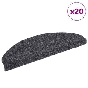vidaXL Maty na schody samoprzylepne 20 szt. 65x21x4 cm Ciemnoszary P&oacute;łokrągły Duży