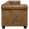 vidaXL Trzyosobowa sofa Chesterfield ze sztucznej skóry, brązowa