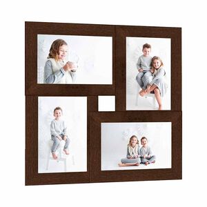 vidaXL Ramka na 4 zdjęcia 13x18 cm, ciemnobrązowa, MDF