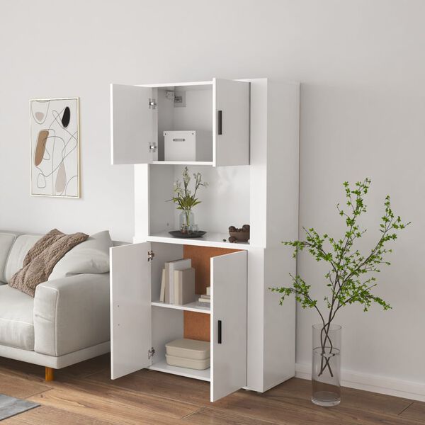 vidaXL Wysoka szafka, biała z połyskiem