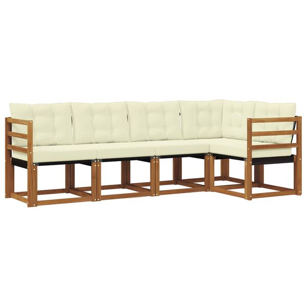 vidaXL Zestaw sof na zewnątrz z poduszką 5 pcs Naturalny i czarny