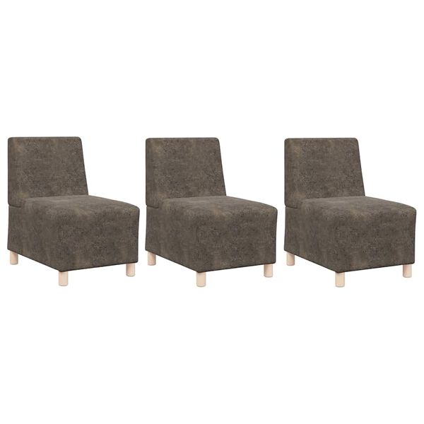vidaXL Modułowa sofa bez podłokietników 3 pcs Ciemnoszary