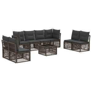vidaXL Zestaw Sof na Ogr&oacute;d 9 pcs Szary polirattan