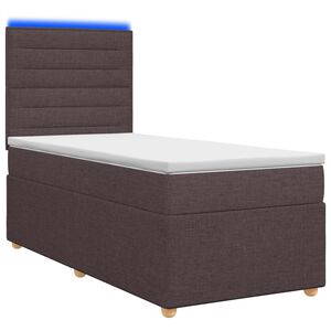 vidaXL Ł&oacute;żko kontynentalne z materacem Ciemny brąz 80 x 200 cm tkanina