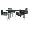 vidaXL Zestaw do jadalni w ogrodzie 5 pcs Czarny Rattan PE