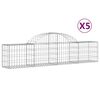 vidaXL Kosze gabionowe, 5 szt, 200x30x40/60 cm, galwanizowane żelazo