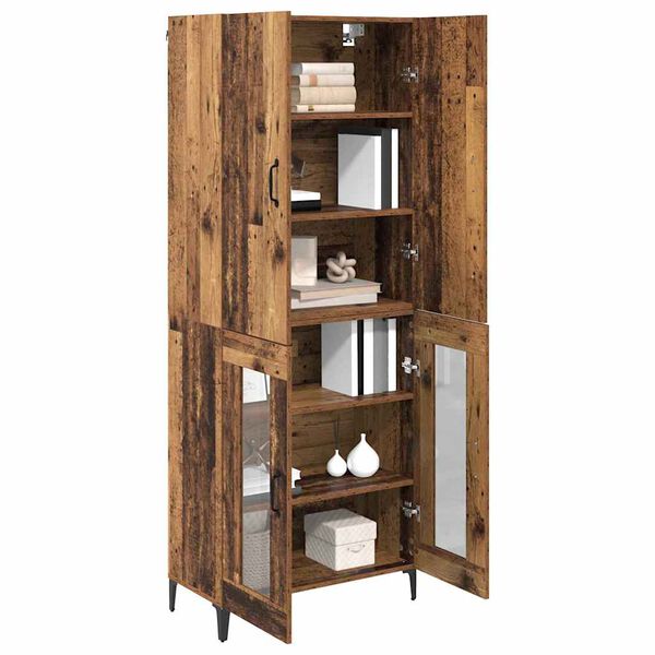 vidaXL Highboard Montowane na ścianie Stare drewno 69,5 x 34 x 180 cm