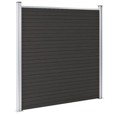 vidaXL Panel ogrodzeniowy, WPC, 180x186 cm, czarny