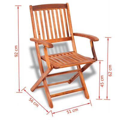 vidaXL Składane krzesła ogrodowe, 2 szt., drewno akacjowe, brązowe