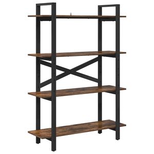 vidaXL P&oacute;łka na książki 4 poziomy 100 x 33,5 x 140 cm Dąb wędzony