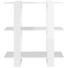 vidaXL Regał na książki/przegroda, wysoki połysk biały, 80x30x87 cm