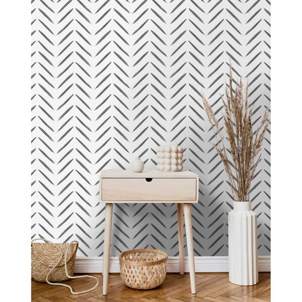 DUTCH WALLCOVERINGS Tapeta Chevron, czarno-biała