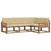 vidaXL Zestaw sof na zewnątrz z poduszką 4 pcs Naturalny i Beżowy