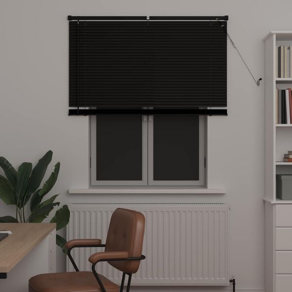 vidaXL Żaluzja wenecka Z regulacją Czarny 150 x 120 cm PVC
