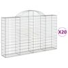 vidaXL Kosze gabionowe, 20 szt, 200x30x120/140cm, galwanizowane żelazo