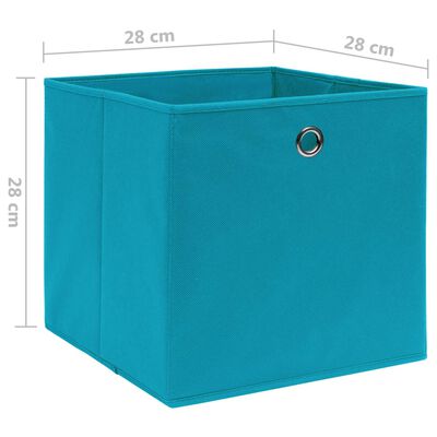 vidaXL Pudełka z włókniny, 10 szt., 28x28x28 cm, błękitne