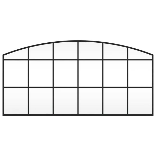 vidaXL Lustro ścienne, czarne, 100x50 cm, zakończone łukiem, żelazo