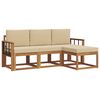 vidaXL Zestaw sof na zewnątrz z poduszką 4 pcs Naturalny i Beżowy