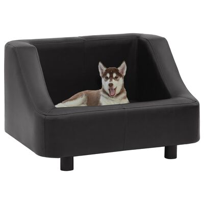 vidaXL Sofa dla psa, czarna, 67x52x40 cm, sztuczna skóra