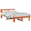 vidaXL Ramka ł&oacute;żka Woskowy Brąz 135 x 190 cm Lite drewno sosnowe