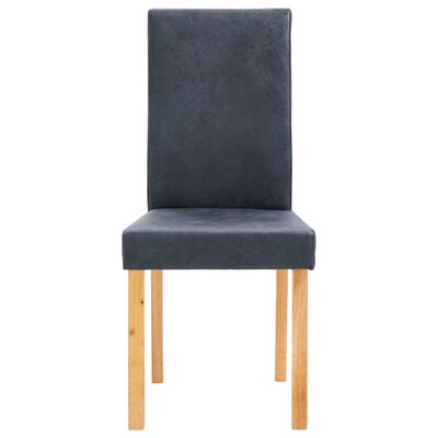 vidaXL Krzesła stołowe, 2 szt., szare, sztuczna skóra zamszowa