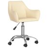 vidaXL Obrotowe krzesło stołowe, kremowe, obite tkaniną