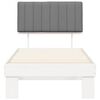 vidaXL Ramka ł&oacute;żka z tapicerowanym wezgłowiem Jasnoszary 90 x 200 cm