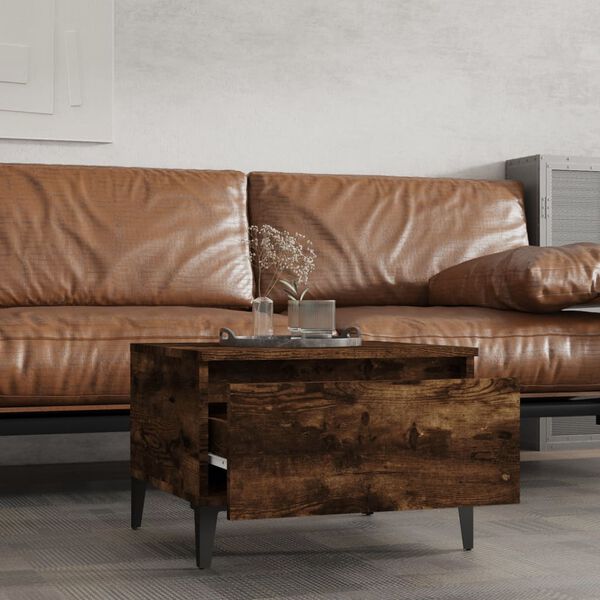 vidaXL Stolik boczny, przydymiony dąb, 50x46x35 cm